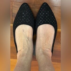 Black blingy flats GUC or NWOT size 9
